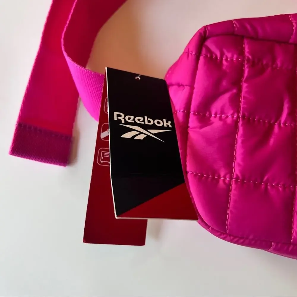 Reebok Trendy Fashionable Quilted Lightweight  Pink Fanny Pack Case Sz 1.6 L NWT